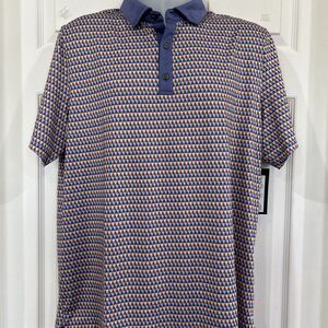 Rhone Polo Geometric Print Golf Sport Performance Stretch Flex Men's L